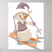 Snowman Skiing Poster (Voorkant)