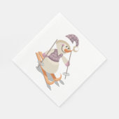 Snowman Skiing Servet (Hoek)