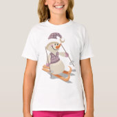 Snowman Skiing T-shirt (Voorkant)