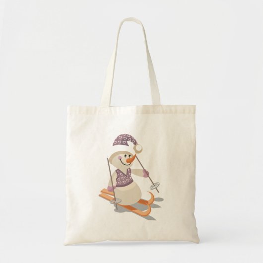 Snowman Skiing Tote Bag (Voorkant)