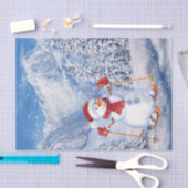 Snowman Skiing Waterverf Kerstwinter Tissuepapier (Craft)