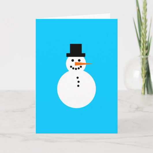 Snowman Sky Blue Winter Holiday Kerstmis Hanukkah Kaart (Voorkant)