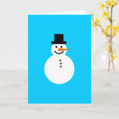 Snowman Sky Blue Winter Holiday Kerstmis Hanukkah Kaart (Gele Bloem)