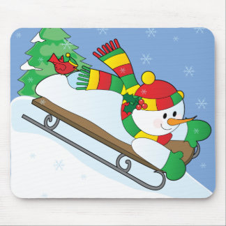 Snowman Sled Muismat
