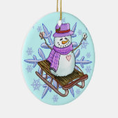 Snowman Sled Ornament (Rechts)