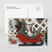 Snowman & Sleigh Briefkaart (Voorkant / Achterkant)