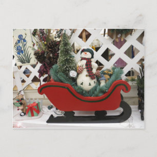 Snowman & Sleigh Briefkaart