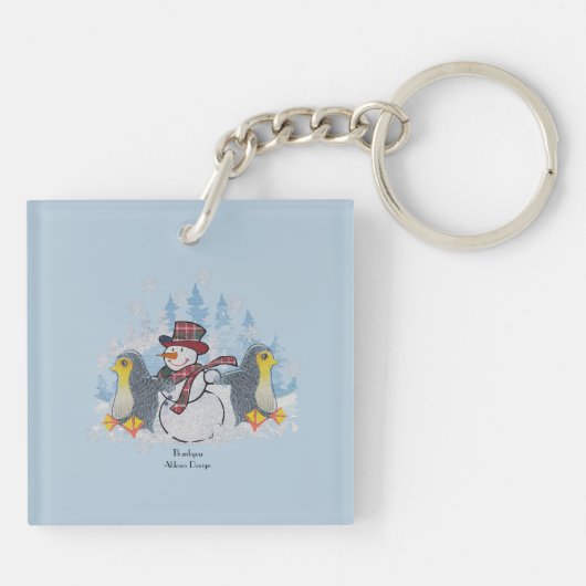 Snowman Sleutelhanger (Achterkant)