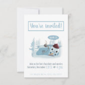 Snowman smelten met cacao kaart (Voorkant)