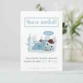 Snowman smelten met cacao kaart (Staand voorkant)