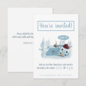 Snowman smelten met cacao kaart (Voorkant / Achterkant)