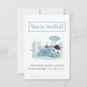 Snowman smelten met cacao kaart