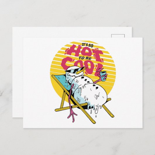 Snowman smelten, zo heet om cool te zijn briefkaart (Voorkant / Achterkant)