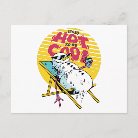 Snowman smelten, zo heet om cool te zijn briefkaart (Voorkant)