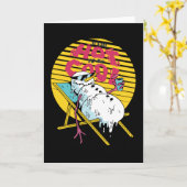 Snowman smelten, zo heet om cool te zijn kaart (Gele Bloem)