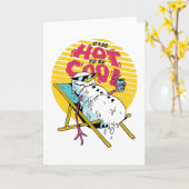 Snowman smelten, zo heet om cool te zijn kaart (Gele Bloem)