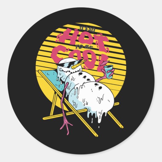 Snowman smelten, zo heet om cool te zijn ronde sticker (Voorkant)