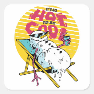 Snowman smelten, zo heet om cool te zijn vierkante sticker