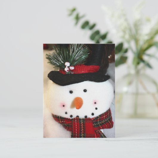 Snowman Smile Briefkaart (Staand voorkant)