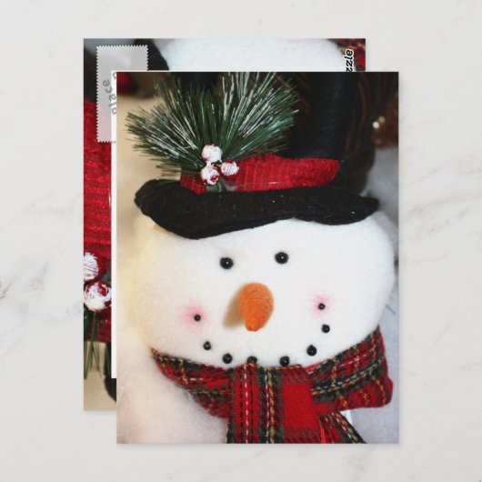 Snowman Smile Briefkaart (Voorkant / Achterkant)