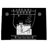 snowman sneeuwscène voor kerstmis large cadeautasje (Voorkant)