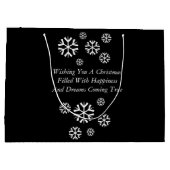 snowman sneeuwscène voor kerstmis large cadeautasje (Achterkant)