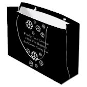 snowman sneeuwscène voor kerstmis large cadeautasje (Achterkant Gekanteld)