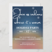 Snowman sneeuwvakantie kerst open huis kaart (Achterkant)