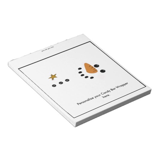 Snowman Snoep Bar Wrapper Party Favor Notitieblok (Schuin)