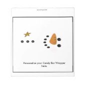 Snowman Snoep Bar Wrapper Party Favor Notitieblok (Voorkant)