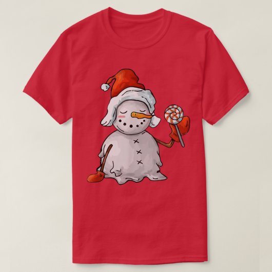 Snowman Snoep Merry Kerstmis, Matching Family Chr T-shirt (Design voorkant)