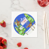 Snowman Snow Angel Snowflake Winter Holiday Party Servet (Insitu)