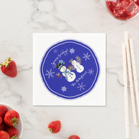 Snowman Snow Angel Snowflake Winter Holiday Party Servetten (Insitu)