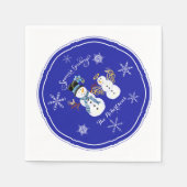 Snowman Snow Angel Snowflake Winter Holiday Party Servetten (Voorkant)