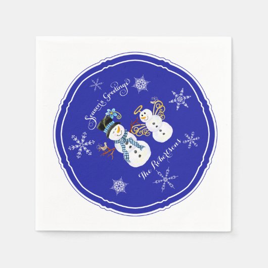 Snowman Snow Angel Snowflake Winter Holiday Party Servetten (Voorkant)