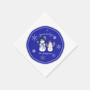 Snowman Snow Angel Snowflake Winter Holiday Party Servetten