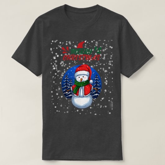 Snowman Snow-Feestdagen met prettige kerst T-shirt (Design voorkant)