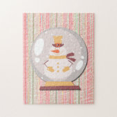 Snowman Snow Globe Retro Puzzle Art Legpuzzel (Verticaal)