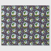 Snowman Snow Globes Cadeaupapier (Vlak)