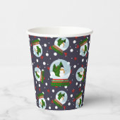 Snowman Snow Globes Papieren Bekers (Links)