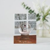Snowman Snow Wereldbol Briefkaart (Staand voorkant)