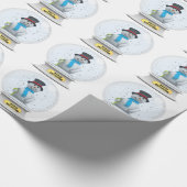 Snowman Snow Wereldbol Cadeaupapier (Hoek)