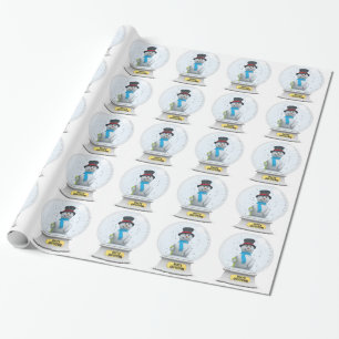 Snowman Snow Wereldbol Cadeaupapier