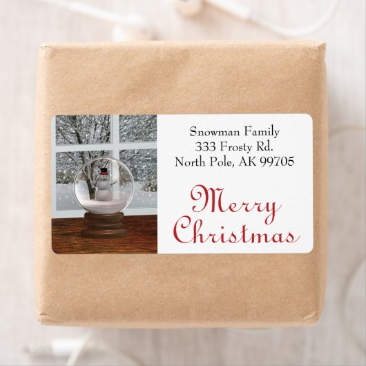 Snowman Snow Wereldbol Etiket (Insitu)