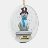 Snowman Snow Wereldbol Keramisch Ornament (Rechts)