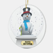 Snowman Snow Wereldbol Keramisch Ornament (Links)