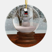 Snowman Snow Wereldbol Keramisch Ornament (Voorkant)