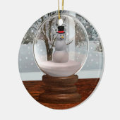 Snowman Snow Wereldbol Keramisch Ornament (Links)