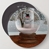 Snowman Snow Wereldbol Ronde Button 6,0 Cm (Voorkant /achterkant)