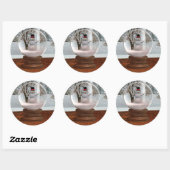 Snowman Snow Wereldbol Ronde Sticker (Vel)